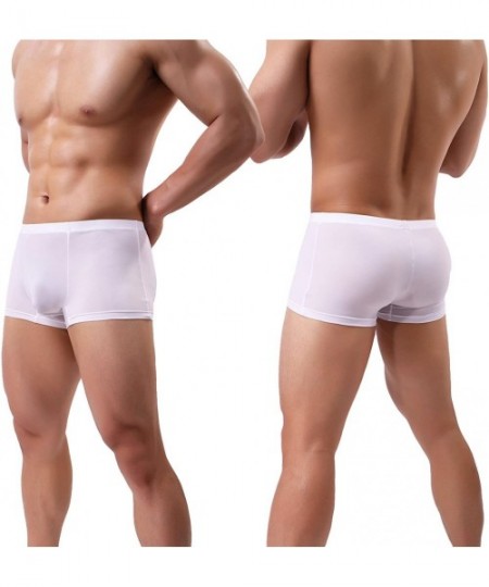 Boxer Briefs Men's Trunks Underwear Silk Boxer Briefs Short Leg - 4pack-02 - CU12JIROCE7