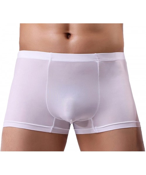 Boxer Briefs Men's Trunks Underwear Silk Boxer Briefs Short Leg - 4pack-02 - CU12JIROCE7