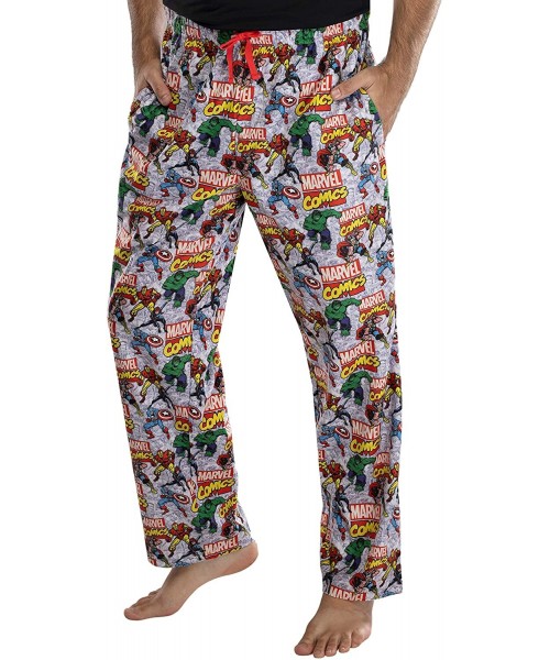 Sleep Bottoms Marvel Comics Mens' Avengers Stance Pajama Pants Loungewear - CB18AXQOYYG
