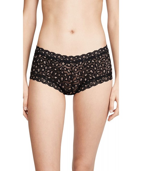 Panties Women's Cross Dyed Leopard Boy Shorts - Black/Praline - CI192EAWM5Z