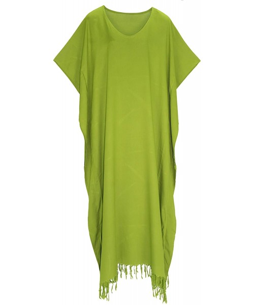 Nightgowns & Sleepshirts Women Caftan Kaftan Loungewear Maxi Plus Size Long Dress to - Avocado Green - C3186HC8509