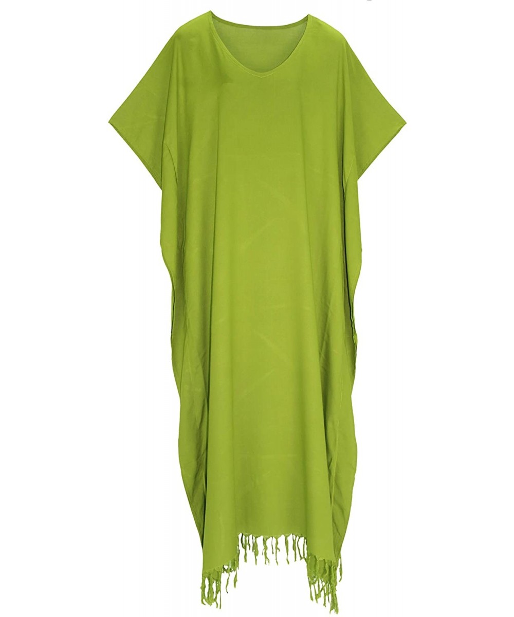 Nightgowns & Sleepshirts Women Caftan Kaftan Loungewear Maxi Plus Size Long Dress to - Avocado Green - C3186HC8509
