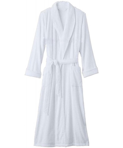 Robes Terry Bathrobe. Full Length 100% Turkish Cotton. - White - CJ12JP7X6H9
