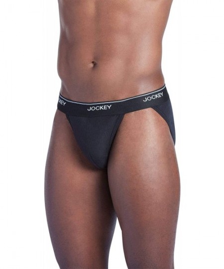 G-Strings & Thongs Men's Underwear Men's Elance String Bikini - 6 Pack - Black - CR197N0SOX5