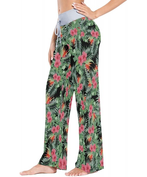 Bottoms Women's Loose Casual Comfy Pajama Pants Drawstring Palazzo Wide Leg Lounge Pants - Color13 - C3197EH49I5