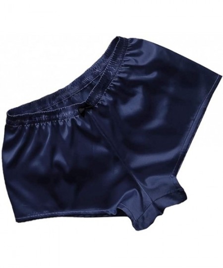 Sets Women Sexy Lingerie Lace Trim Cami Shorts Set Sleepwear Nightwear Velvet Satin Pajamas 2Pcs - Sexy-navy - CT194KYOEC9