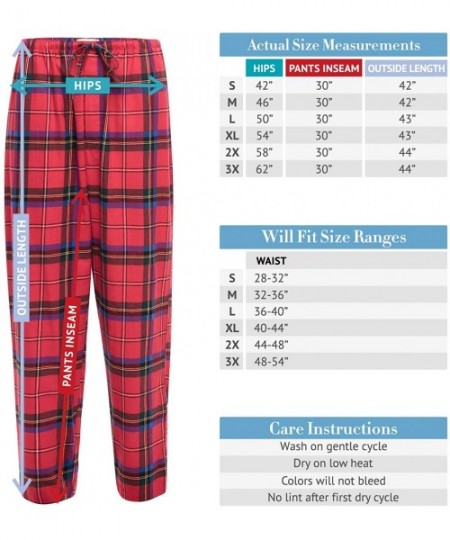 Sleep Bottoms Men's Lightweight Flannel Pajama Pants- Long Printed Cotton Pj Bottoms - Penguin Family Christmas Mother and Ch...