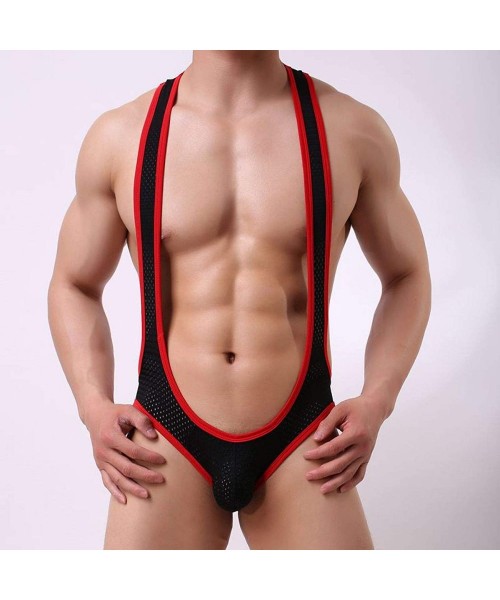 G-Strings & Thongs Mankini Swimsuit Men's Borat Style Y Sling Stretch Underwear Suspender Bodysuit Strap Thongs - 3 - CO19DHZ...