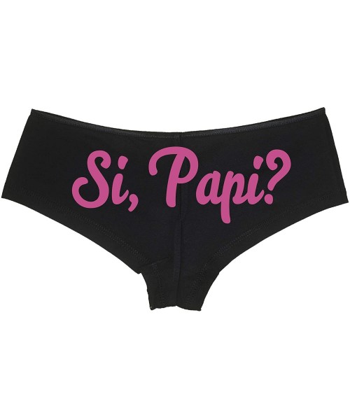Panties Si Papi Yes Daddy DDLG Spanish Sexy Latina Hot Black Boyshort - Raspberry - CG18NUUGIEG