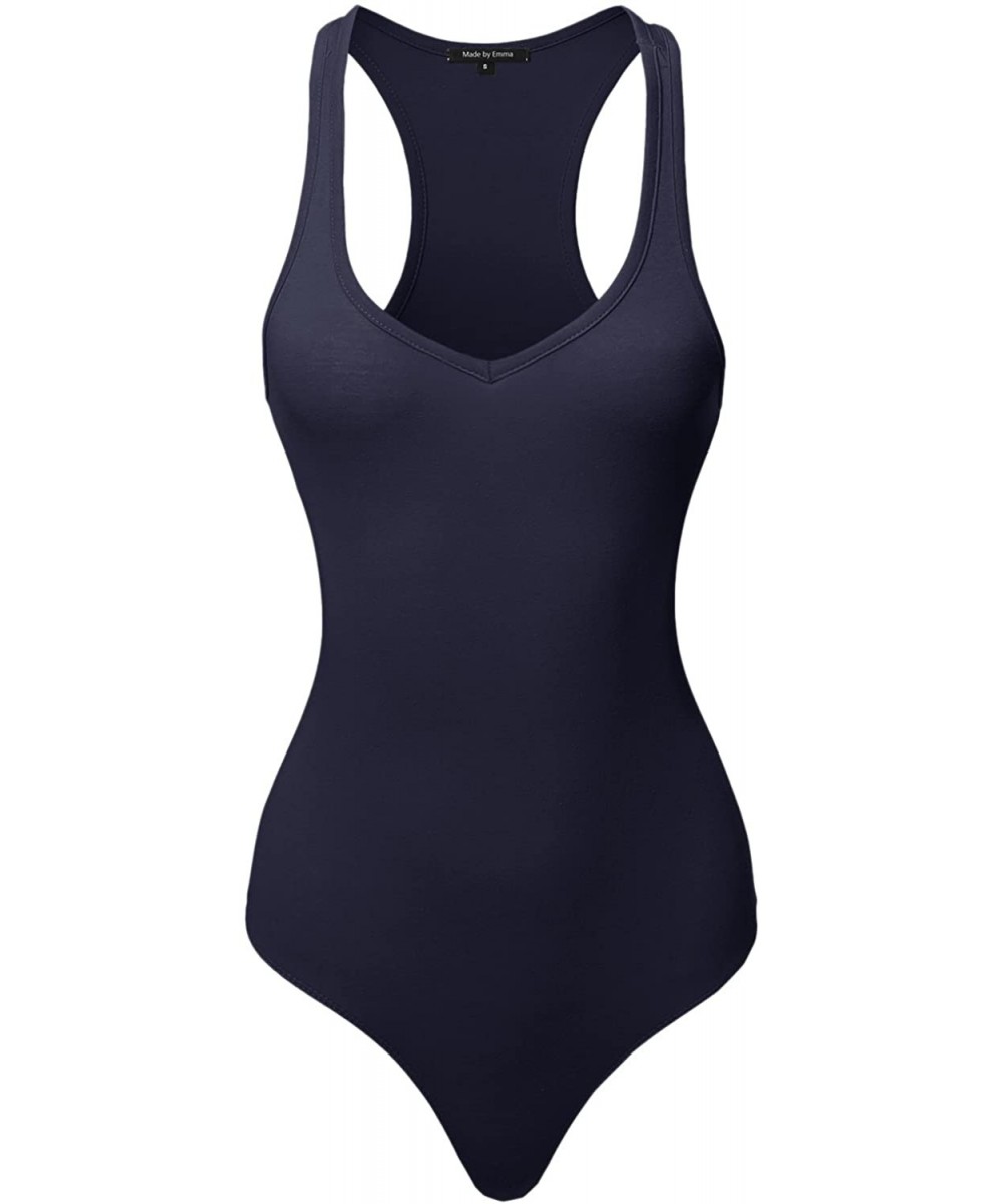 Shapewear Women's Classic Solid Sleeveless V-Neck Bodysuit - Fewbsv0008 Eclipse - CO18CD83G6I