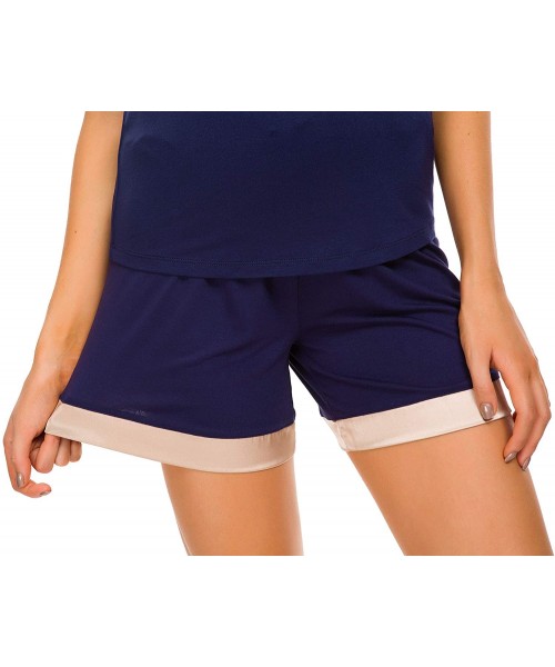 Sets Pajamas Shorts Women Sleeping Wear PJ Bottoms - Navy Short 01 - CS18GQ8HNUZ