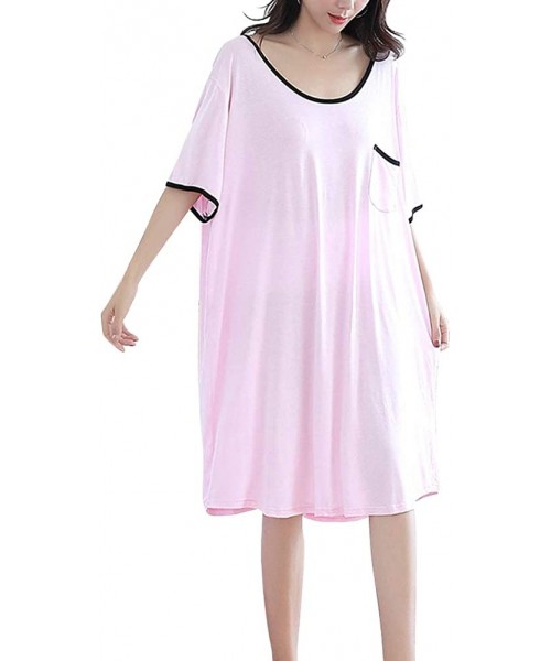 Nightgowns & Sleepshirts Womens Pregnant Maternity Nursing Sleepwear Pajamas Nightdress Pajamas - Pink - CJ190HOID70