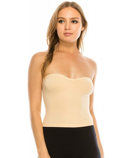 Camisoles & Tanks Premium Seamless Darling Tube Top- UV Protective Fabric UPF 50+ (Made with Love in The USA) - Nude 125 - CX...