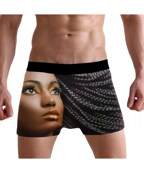 Boxer Briefs Mens Boxer Briefs Underwear Breathable Pouch Soft Underwear - African Woman Long Hairstyle - CL18ARM4IKT