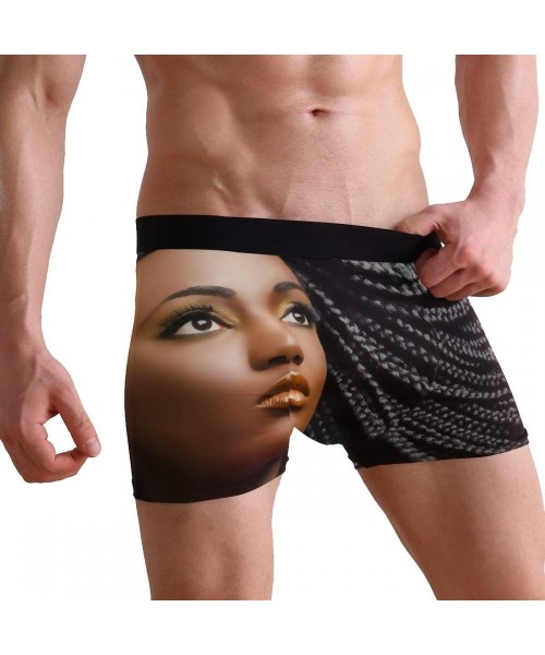 Boxer Briefs Mens Boxer Briefs Underwear Breathable Pouch Soft Underwear - African Woman Long Hairstyle - CL18ARM4IKT