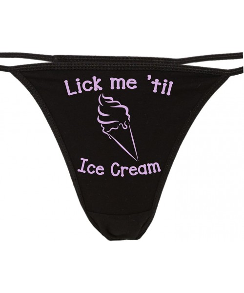 Panties Lick Me Till Ice Cream Thong Underwear - Lick me Untill I Scream All You can eat Panties - Lavender - CQ187I90SRX