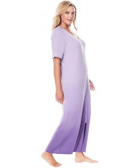 Nightgowns & Sleepshirts Women's Plus Size Ombre Zip-Front Lounger Nightgown - Rosebud Ombre (1008) - CH199L4KKW7