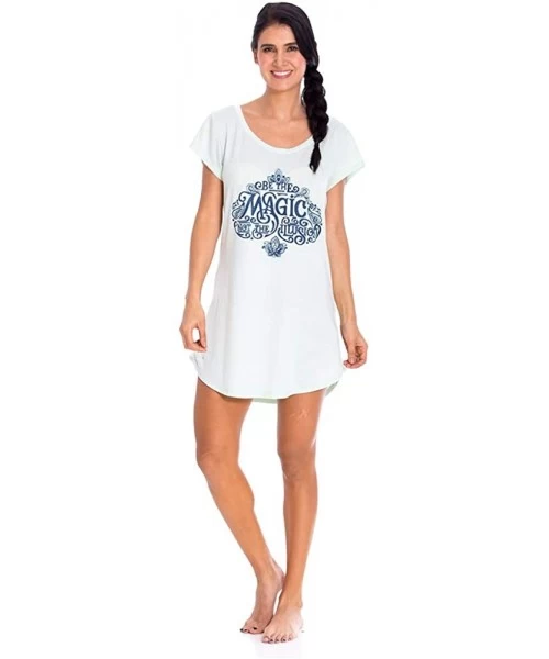 Nightgowns & Sleepshirts Nightgown for Woman Knit Soft - Aqua Sleeve - CD18ZWGWSME