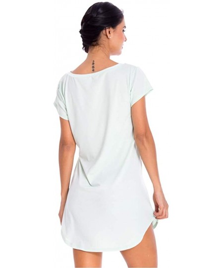 Nightgowns & Sleepshirts Nightgown for Woman Knit Soft - Aqua Sleeve - CD18ZWGWSME