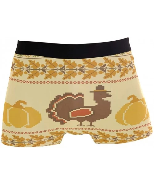 Briefs Stretchy Fashion Men's Underwear Boxer Briefs Breathable Summer Sports - Thanksgiving Turkey - CF18ZGGZWIO