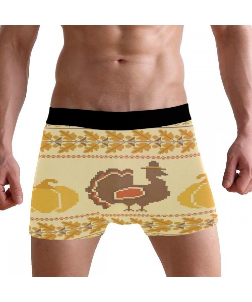 Briefs Stretchy Fashion Men's Underwear Boxer Briefs Breathable Summer Sports - Thanksgiving Turkey - CF18ZGGZWIO