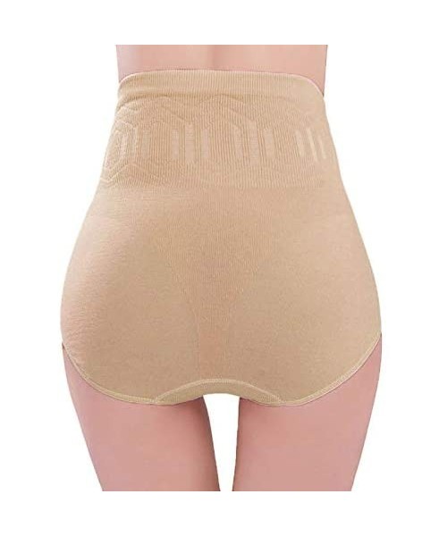 Tops Soft Cotton Underwear Panties- Sexy Womens High Waist Tummy Control Body Shaper Briefs Slimming Pants - Skin - CZ18W003L33
