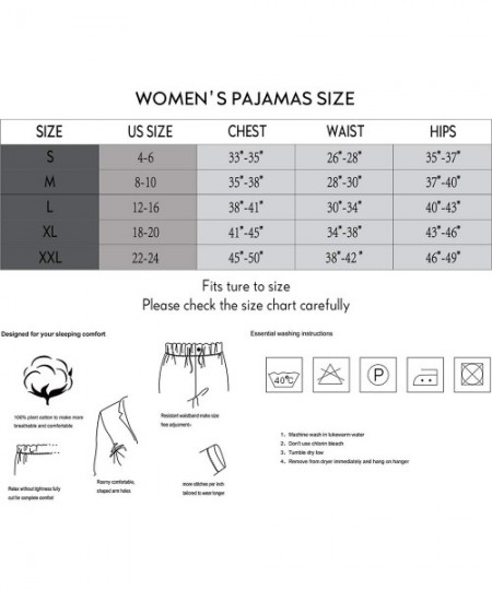 Sets Womens Pajamas Set- 100% Cotton 2-Piece Drawstring Sleepwear - White With Purple & Green Floral - CF18DULC8YO