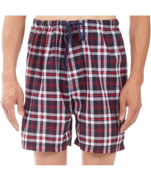 Sleep Bottoms Plaid Men's Woven Pajama Bottoms- Pajama Pants and Shorts - Red Plaid Boxer Shorts - CE188KL307S