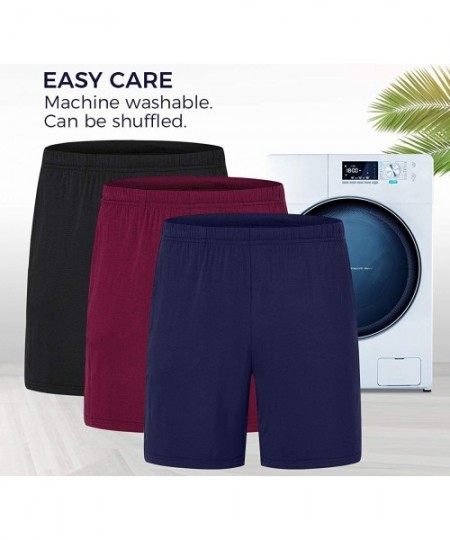 Bottoms Women's Pajama Shorts Elastic Waisted Lightweight Woven Sleep Shorts Stretch Lounge Boxer Shorts with Pockets- 3 Pack...