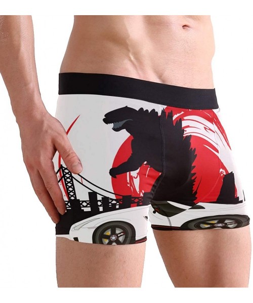 Boxer Briefs Godzilla Dinosaur with Car Boxer Briefs for Men Boy Youth Mens Underwear Polyester Spandex Breathable - CI18YOZGNCN