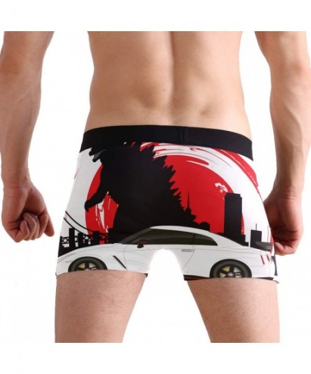 Boxer Briefs Godzilla Dinosaur with Car Boxer Briefs for Men Boy Youth Mens Underwear Polyester Spandex Breathable - CI18YOZGNCN
