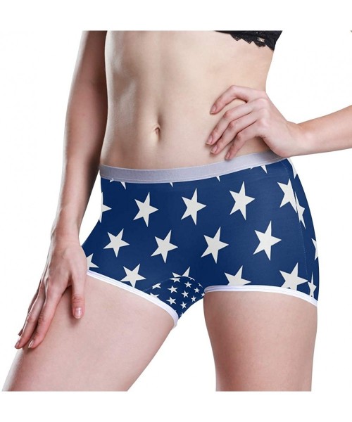 Panties Boyshort Panties Women's St Patrick's Day Shamrock Soft Underwear Briefs - American Star Flag - CI18SU0C963