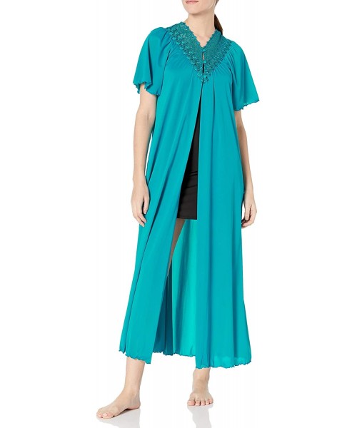 Robes Women's Beloved 54 Inch Flutter Sleeve Long Peignoir Robe - Teal - CH11N01SIJD