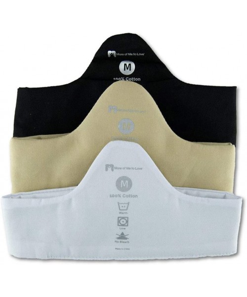 Bras 100% Cotton Bra Liners (3-Pack Black Beige White) - XXL 36" long thin 2" band - CN182GQ3HA4
