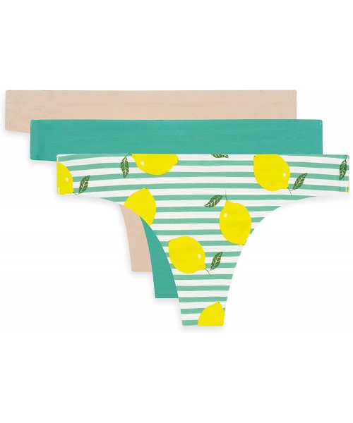 Panties Women's Seamless Thong -3 Pack - Lemons - CB194Z7GEK5