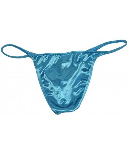 Briefs Men Cheeky Shorts Brazilian Bikini Briefs Underwear Micro Male Gym Hip Briefs String-Rib Guys Shiny Trunks - Sky Blue ...