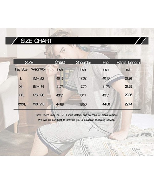 Sleep Sets Mens Comfy Short Sleeve Tops and Shorts Pajamas Set with Pockets - Blue - CQ19C43ATMT