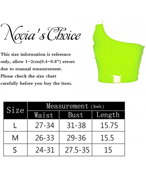 Camisoles & Tanks Women Sexy Buckle Tube Tank Crop Top Camisole Vest Blouse - Green - CP18QU658C3