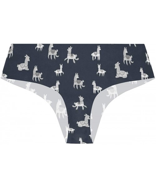 Panties Women Funny Briefs Armadillo Soft Invisible Seamless Underwear Panties - Animal Nature Llamas Print? - CR18A3UMTXL