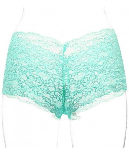 Accessories New Sexy Women Lace Lingerie Plus Size Underwear Open Crotch Bowknot Underwear - Skyblue - CK18W7LMCYK