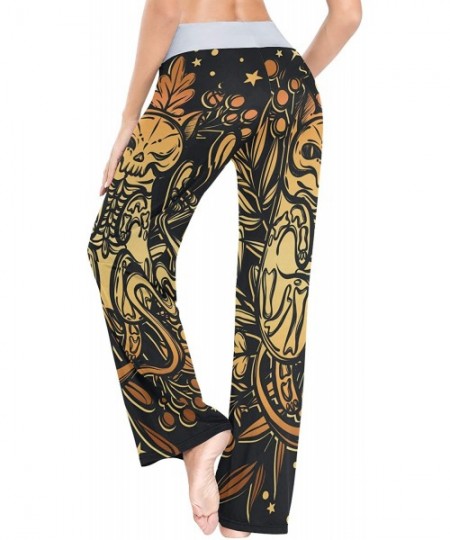 Bottoms Women's Fashion Yoga Pants Palazzo Casual Print Wide Leg Lounge Pants Comfy Casual Drawstring Long Pajama Pants - Mys...