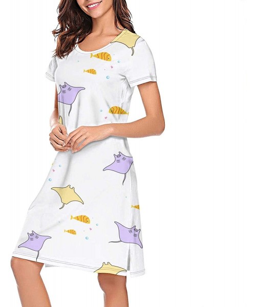 Nightgowns & Sleepshirts Women's Sleepwear Tops Chemise Nightgown Lingerie Girl Pajamas Beach Skirt Vest - White-60 - CD197HH...