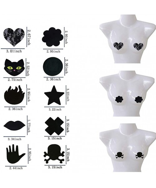 Accessories 15PAIRS Nipple Covers - Nipple Covers Breast Petals for Women Rave Pasties Self Adhesive Pasty - Style1 - CY18ZOU...