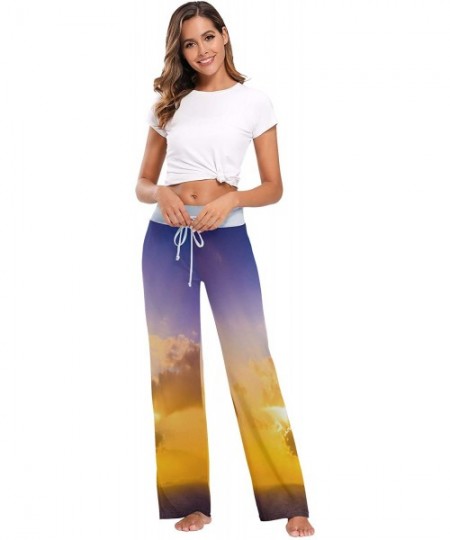 Bottoms Women's Fashion Yoga Pants Palazzo Casual Print Wide Leg Lounge Pants Comfy Casual Drawstring Long Pajama Pants - Oce...