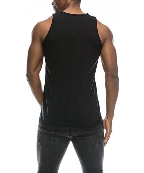Undershirts Men's 100% Cotton Logo with Mercyful Fate Melissa Fitness Sleeveless Tanks T Shirts - Black - CT198QAE445