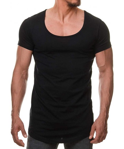 Thermal Underwear Men's Solid Yoga Performance T-Shirts Scoop-Neck Short Sleeve Tee Gym Moisture Wicking Muscle Fitness Blous...