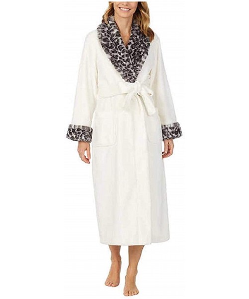 Robes Ladies' Plush Wrap Robe (Ivory Grey- Large) - CR195LLD5UN