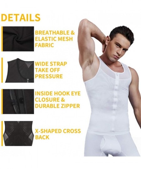 Shapewear Men Power Net Body Shaper Slimming Vest Chest Compression Shirt Tight Undershirt to Hide Gynecomastia Moobs Tank To...