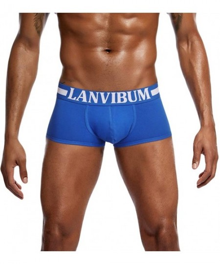 Boxer Briefs Mens Underwear Sexy Boxer Briefs Shorts Bulge Pouch Underpants - Blue - CF18TU669UR
