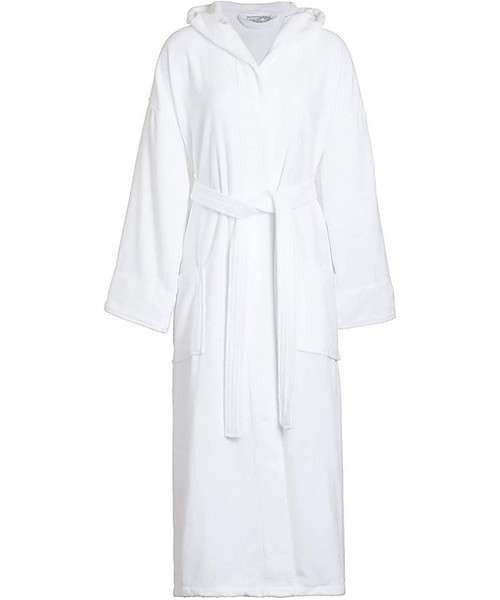 Robes Heavy 3 Pound Hooded Terry Cloth Bathrobe. 50.5 Inch Length. 100% Turkish Cotton - White - C817YW23ZZH